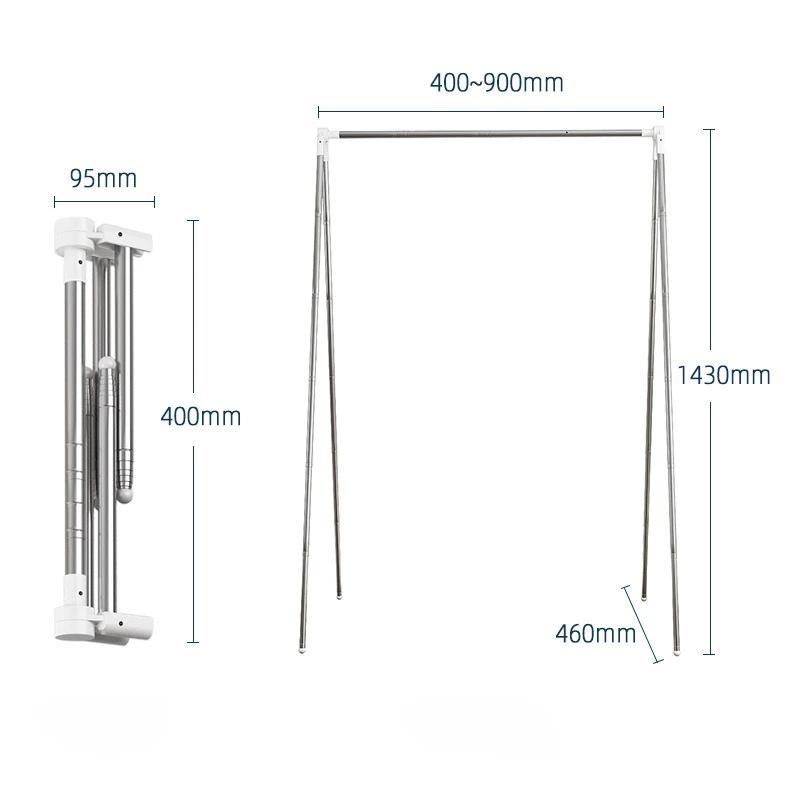 

Портативна складана вішалка для одягу, вулична сушарка для одягу, підлогова стійка, з нержавіючої сталі, економія місця, зберігання білизни для кемпінгу
