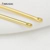 14K Real Gold Plated 35mm Long Metal Bar Links Thin Stick Strip Connectors Charms for DIY Earrings Jewelry Making Accessories