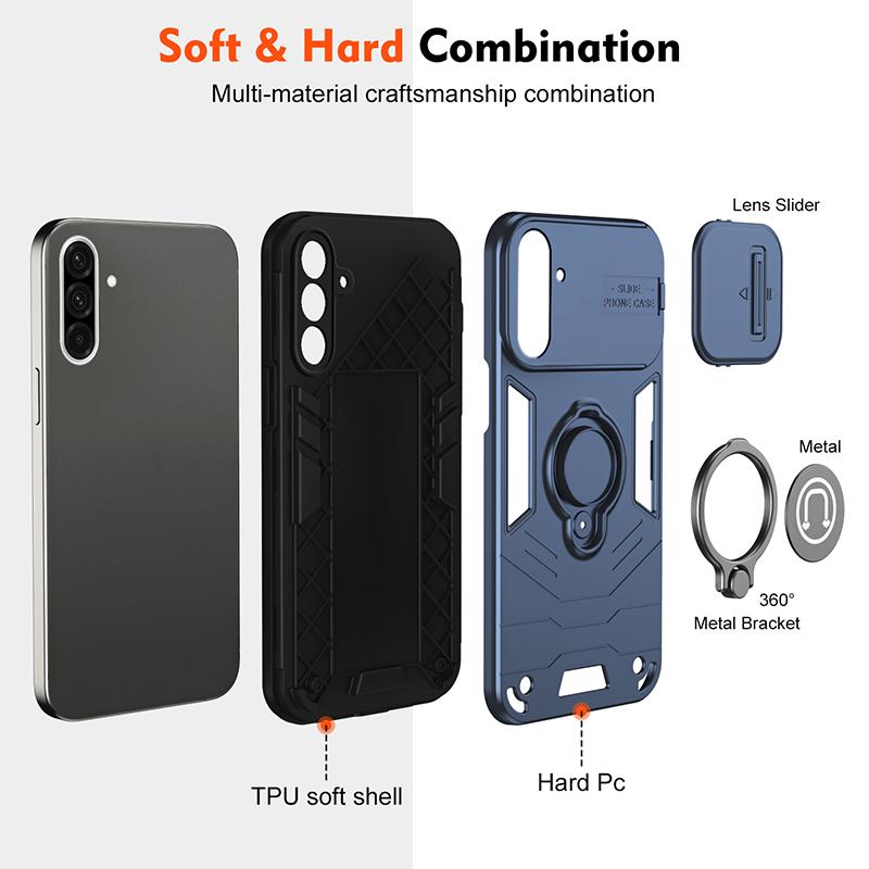 For Samsung A36 Heavy Duty Armor Shockproof Dust-Proof Case For Samsung Galaxy A36 Ring Holder Camera Lens Protection Cover A36