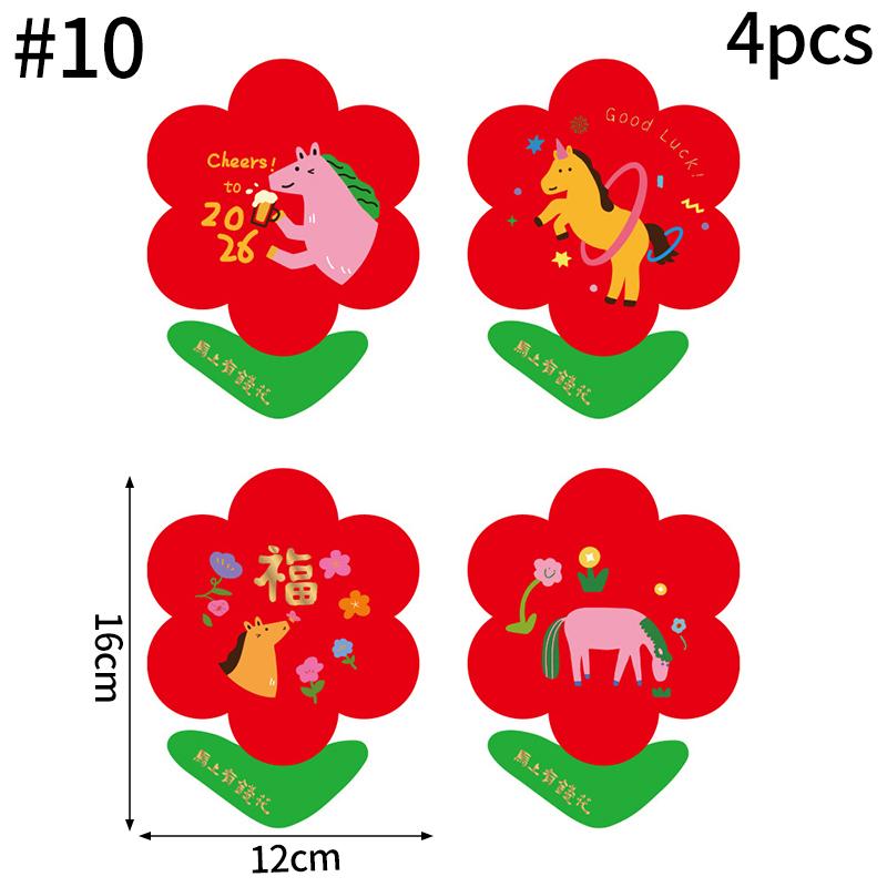 Chinese New Year 2026 Red Envelopes Spring Festival Party Favors Horse Year Red Pockets Red Paper Bag for Money Gifts Wedding