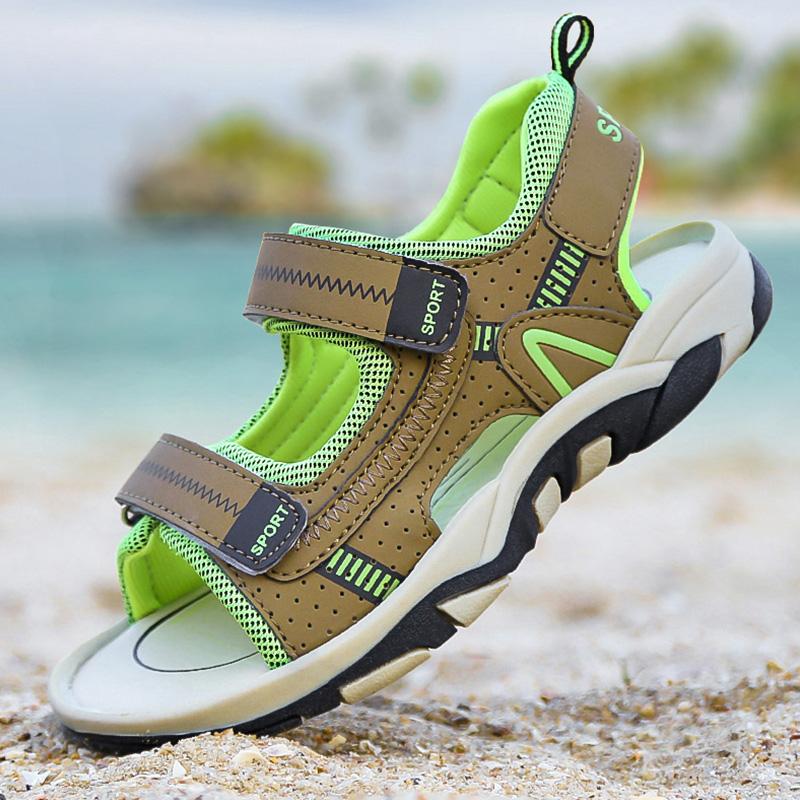 Sport-Sandalen für Jungen Atmungsaktiv Outdoor Weiche Sohle Strandschuhe Sommer Kinder Freizeit Wandersandalen Rutschfest