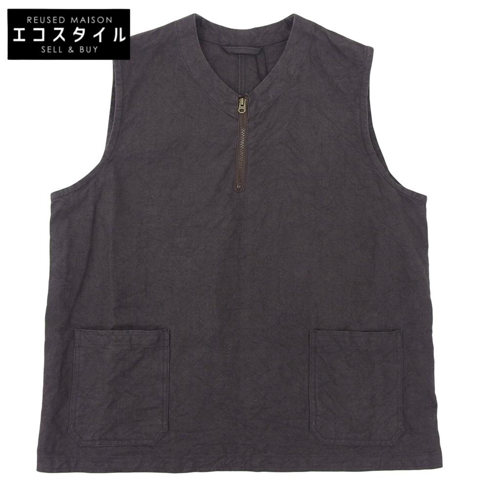 NIGEL CABOURN FRENCH WORK VEST HEMP Men's Charcoal Gray 48 Best 48 Charcoal grayUsed