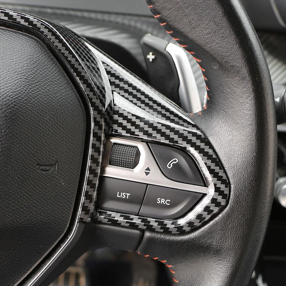 For Peugeot 2008 2019 2020 2021 2022 2023 2024 Steering Wheel Button Panel Cover Decoration Trim Sticker Interior Accessories