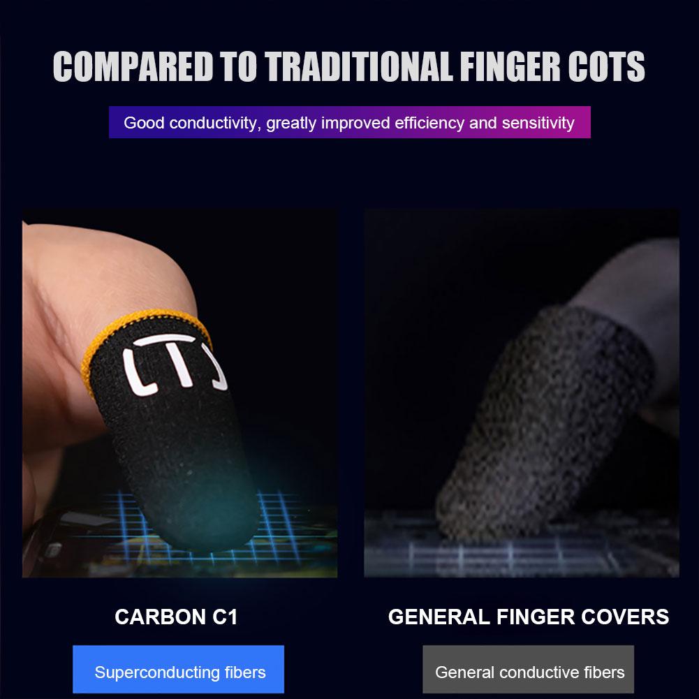1 Paar Fingerhandschuh Fingerspitzenkappe Anti-Rutsch Daumenfingerhülse Atmungsaktive Gaming-Touchscreen-Fingerabdeckung für PUBG Mobile Game