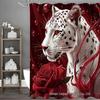 Rose & Leopard Bath Set: Shower Curtain, Non-slip Mat, Toilet Lid Cover, Bathroom Mat & 12 Hooks