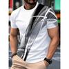 Men's Casual Graphic Print T-shirt - White and Black Modern Art Design, Regular Fit Crew Neck, Machine Washable