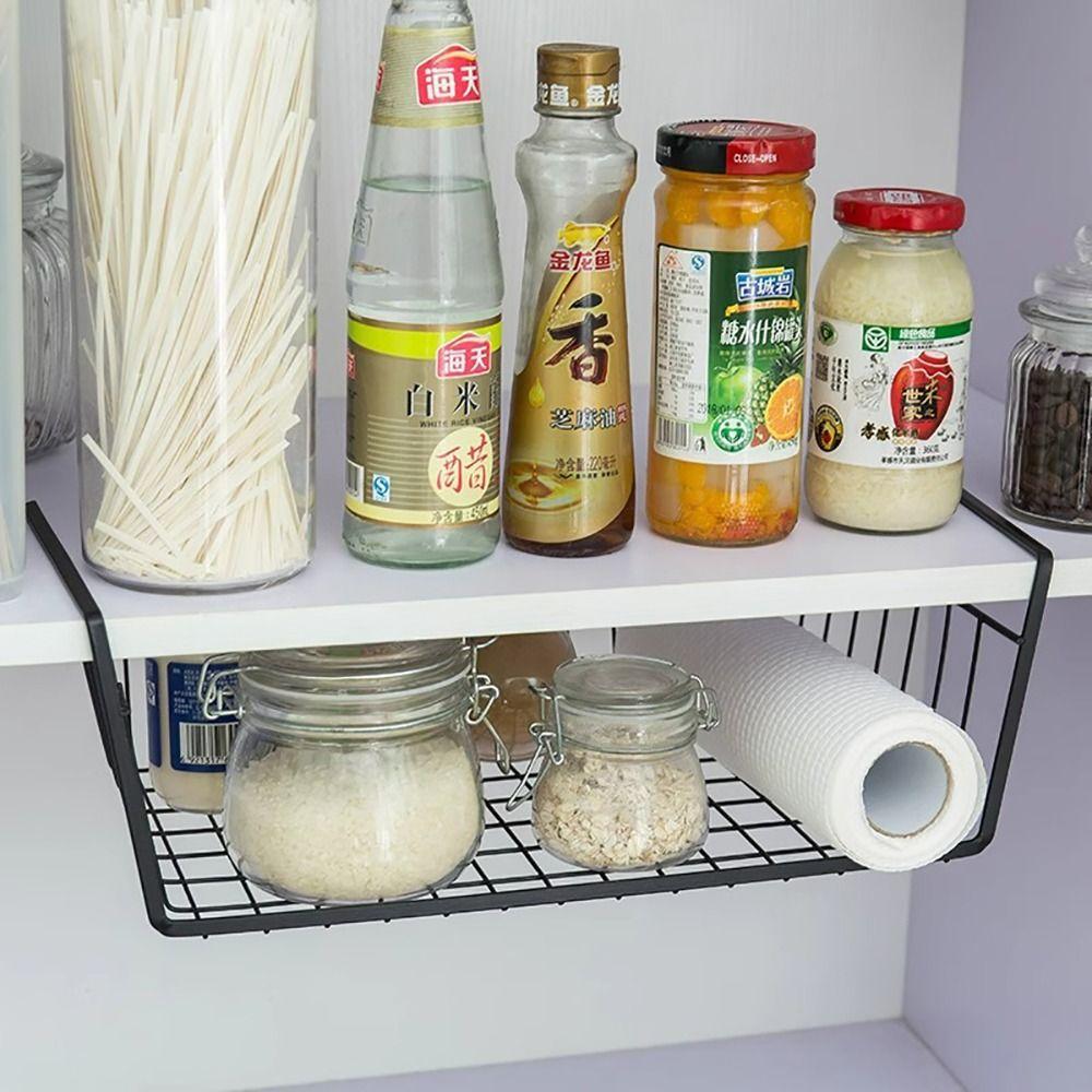1 Peça Pequeno/Grande Organizador de Prateleira de Cozinha Suportes para Mesa Guarda-roupa Cesta de Malha para Pendurar