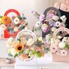 1 Stück Tragbarer Blumenkorb Rose Blumenverpackungsbox Geschenktüte Für Hochzeit Geburtstag Weihnachtsfeier Blumenstrauß Dekor Zubehör
