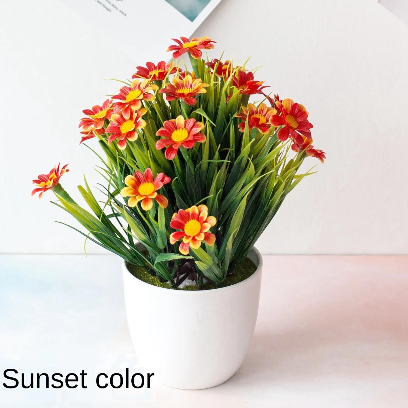 Artificial Plants Fake flower Bonsai Small Tree Pot Plants Fake Flowers Potted Ornaments Wedding Hotel Office Home Garden Decor plant with pot