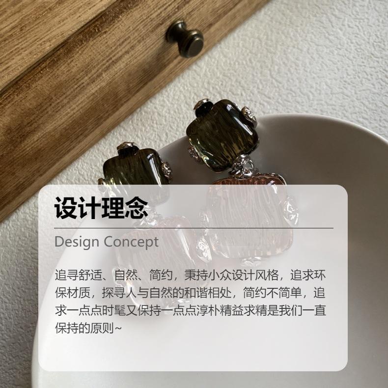 [Hawaiian Dream] Medieval Vintage Colored Glazed Long Earrings Retro Premium Earrings