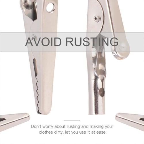 LIOOBO 24-Piece Alligator Clips, Stainless Steel, 51mm, for Plastic Models