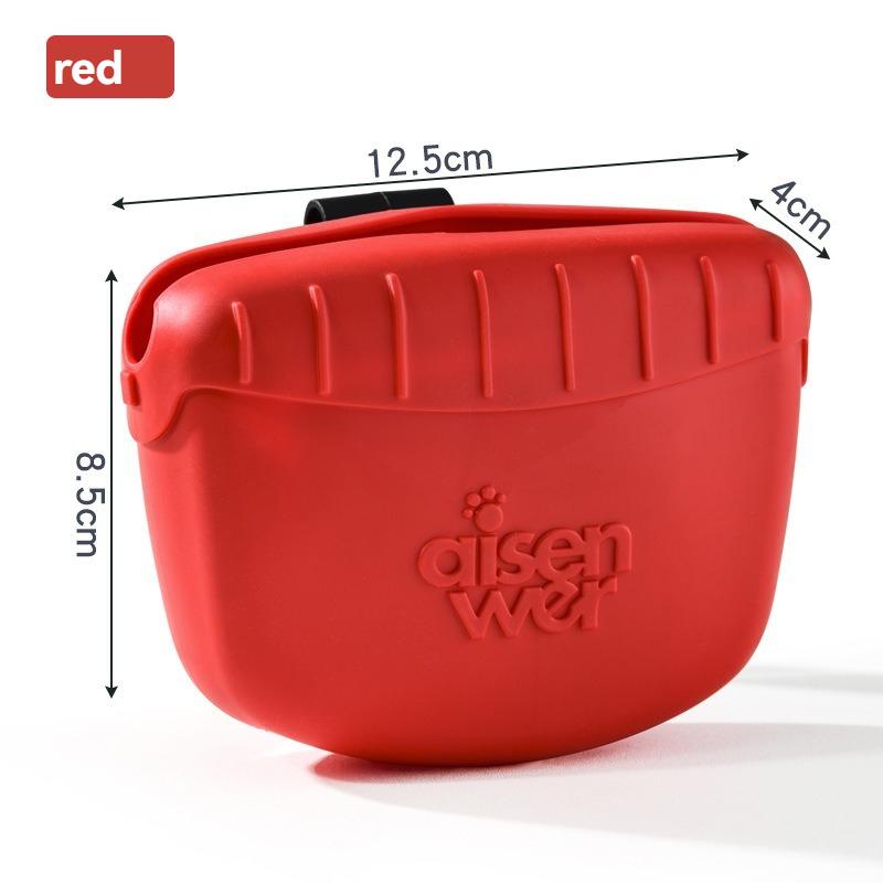 Silicone Dog Treat Pouch with Magnetic Closure, Portable Pet Snack Bag for Training, Walking & Travel