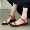 Damesschoenen 2024 Nieuwe Enkelband Dames Sandalen Zomer Knijpteen Gesp Effen Platte Casual Strand Sandalen Zapatos De Mujer