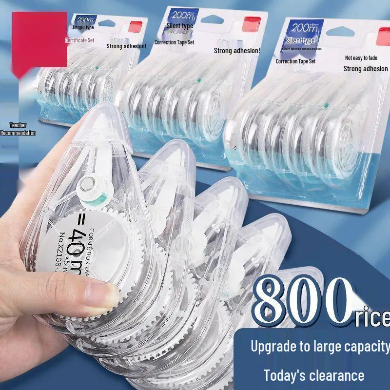 Silent Large Capacity Erasable Correction Tape for Students - Little Red Book Edition