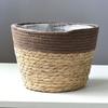 Large Straw Flowerpots Flower Baskets Potted Plants Plants Seaweed Weaving Handmade Crafts Floor Indoor Weaving Baskets FU