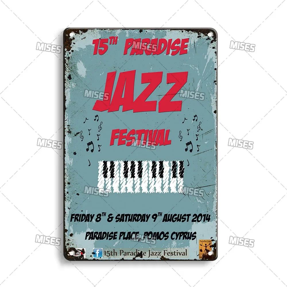 MISES JAZZ Metal Poster Vintage Metal Tin Sign Decorative Plate Metal Sign Music Metal Plaque Home Bar Studio Industrial Decor