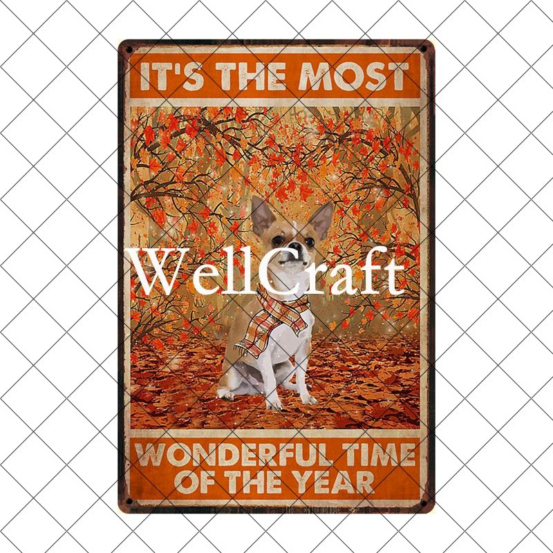 [ Wellcraft ] Chien Chihuahua Animal de Compagnie Sous la Douche Vin Bain Boutique Art Métal Étain Panneau Mur Poster Peinture Fer Pub D-04 20*30 CM