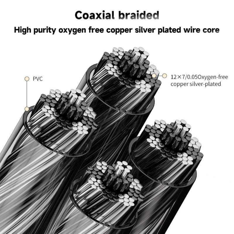 High Density 336Core Silver Plated 3.5mm 2Pin Earphone Cable Builts In Microphones For Enhances Audios Transmission