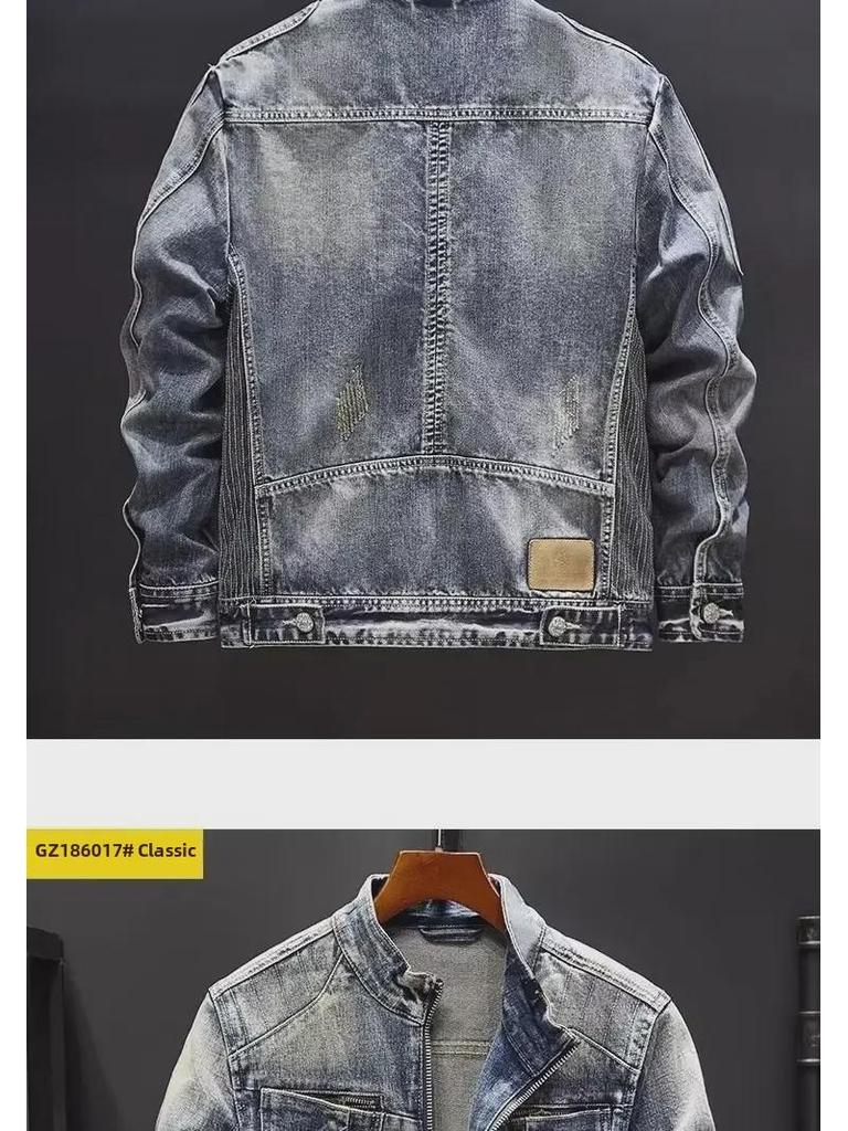 Men's Trendy 2022 Autumn Leather Motorcycle Jacket - Style 609A