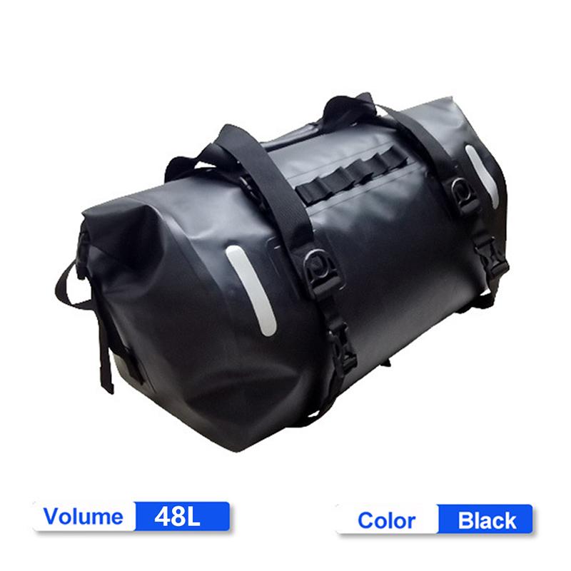 48L& 66L Motorcycle Bag Waterproof Reflective Tail Duffle Bag Skiing Hiking Camping Boating Riding Fishing Outdoor Luggage