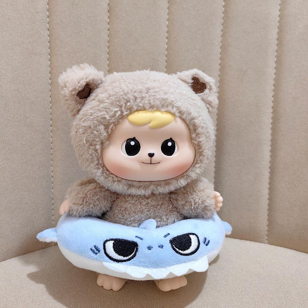 17cm Mini Plush Doll's Clothes Outfit Accessories For 15-17CM Labubu Swimming Ring Accessories Gift