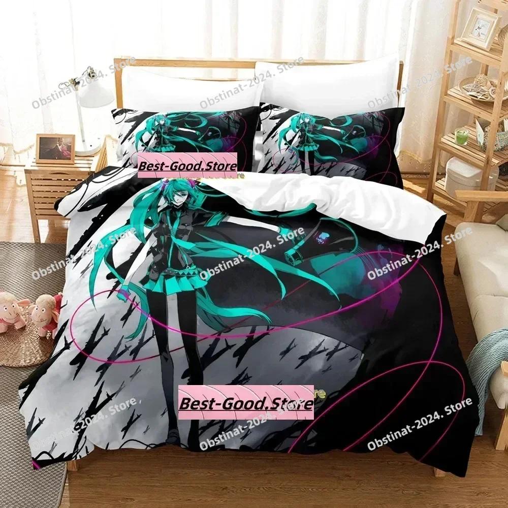 Anime Vocaloid Bedding Set Printed Bed Set With Pillowcase Bed Duvet Cover Soft Single Double Queen Super King Size Bedroom
