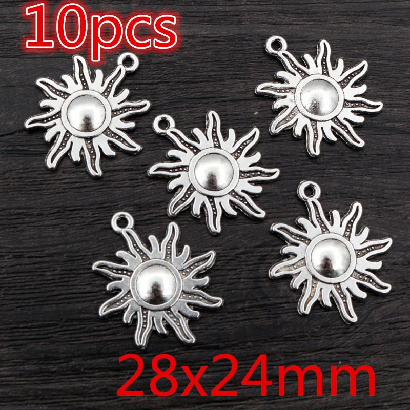 New Fashion Antique Silver Plated Moon Sun Flower Handmade Charms Pendant DIY Jewelry Findings for Bracelet Necklace Accessories