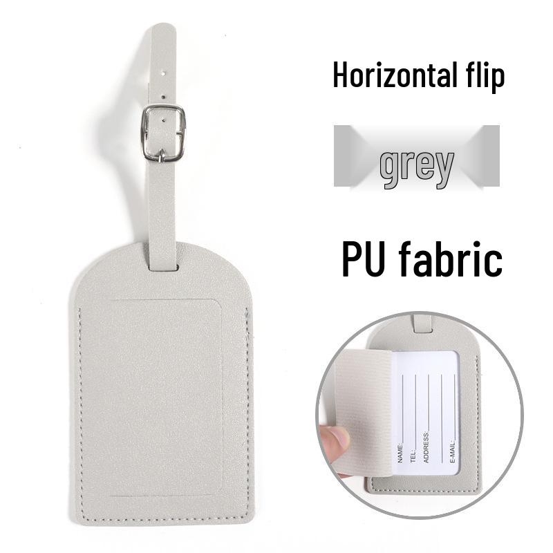 Customizable Multi-Color PU Faux Leather Luggage Tag with Lanyard and Card Holder - In Stock