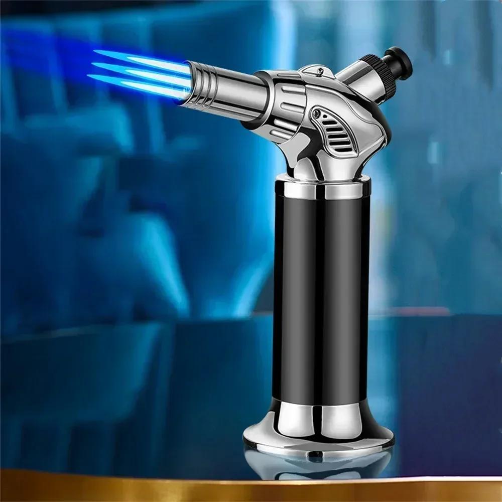 3- Fire Jet Flame Kitchen Metal Gun 1300°C Welding Torch Windproof Cooking BBQ Inflatable Butane Gas Cigar Lighter Outdoor 2024