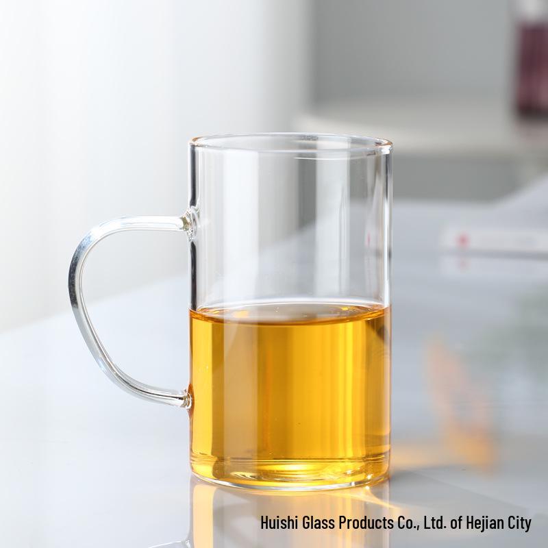 Colorful Handle Small High Borosilicate Glass Cup Set for Water, Juice & Tea Infusion