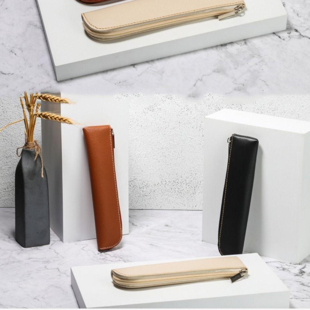 Držák kožená taška na pera PU kožená kapsa na uložení pera Ochranná taška na pero Scrapbook Crafts