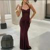 European & American 2025 Spring/Summer Lace Patchwork Sleeveless Backless Slim Long Dress