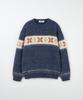 NODU Snow Nordic Snowflake Round Knit [Navy]