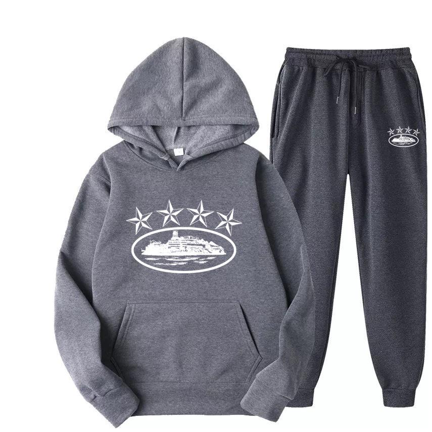 Conjunto de Sudadera con Capucha Trendy Streetwear Unisex Corteiz - Estilo Hip Hop Skate para Mujeres y Hombres