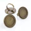 20mm 5 Stück Antik Versilbert Bronze Messing Verstellbare Ringfassungen Leer/Basis,Passend für 20mm Glas Cabochon,Knöpfe;Ringeinfassungen