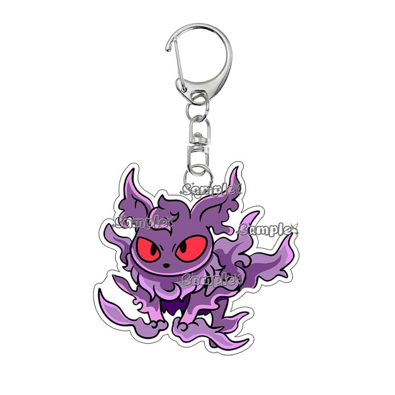 Creative Anime Eevee Gengar Squirtle Bulbasaur Acrylic Keychain Cartoon My Melody Bag Charm Keyring Pendant Backpack Accessories about 5cm