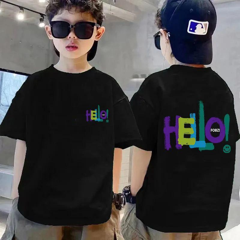 Cotton Children's Clothing, Boys' T-shirts, Short Sleeves, Summer Children's Mid Size Boys' Tops, Half Sleeves, Summer Fashion Trend