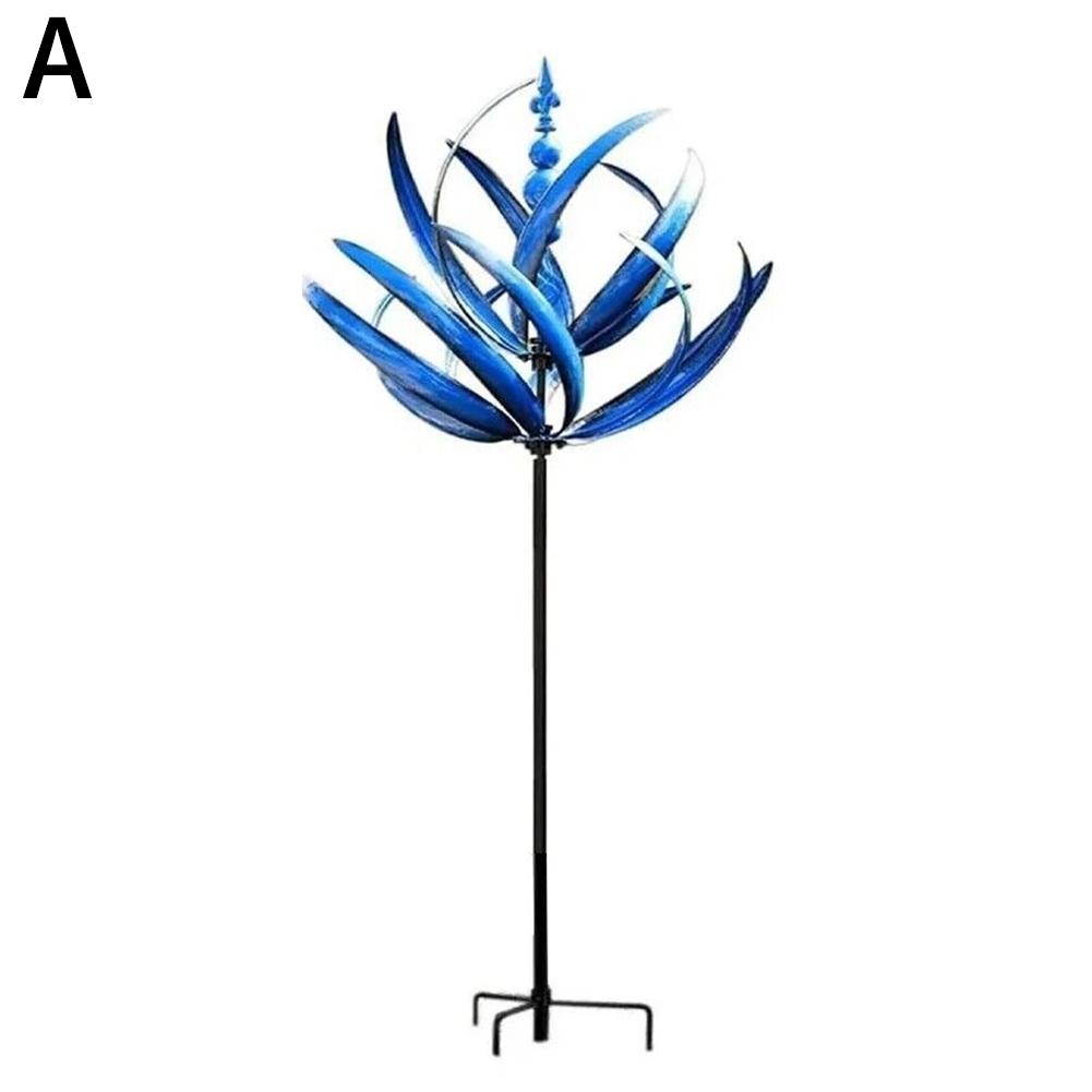1/2pcs Harlow Wind Spinner Metal Windmill 3D Wind Powered Kinetic Sculpture Lawn Metal Wind Solar Spinners Yard for Garden Decor
