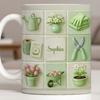 Ceramic Gardening Mug with 3D Relief Pastoral Design Heat-Resistant Coffee Tea Cup Nature-Inspired Drinkware