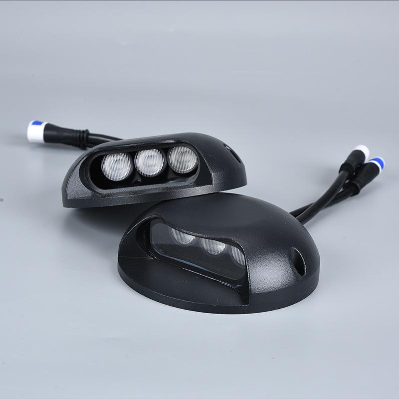 

3 Вт Водонепроницаемый светодиодный светильник для дорожки, дизайн «черепашья спина», боковое свечение, освещение для двора и ступеней Warm White