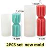 3D DIY Shell candle silicone mold striped cylindrical Roman pillar candle silicone mold home decoration bear silicone mold