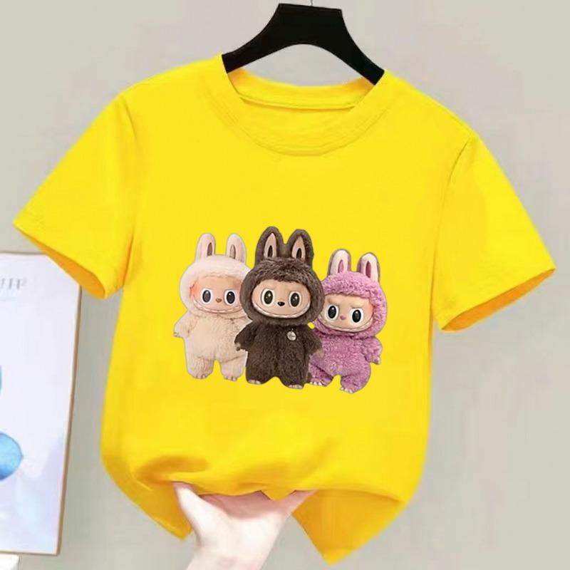 

Мультяшная плюшевая аниме детская футболка с принтом для мальчиков и девочек 2-12 лет, популярная футболка, летний забавный топ для детей 150