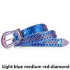 Women's European and American feng shui diamond leather belt, handmade diamond-encrusted fashionabl