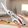 Heavy-Duty Kitchen Shears with Spring-Loaded Handle, Stainless Steel Poultry Scissors for Chicken Fish Ribs, 6-in-1 Multi-Tool with Bottle Opener &