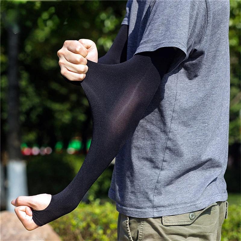 Summer Cooling Arm Sleeves Fingerless Ice Silk UV Protection High Elastic for Cycling Fishing Outdoor Sports
