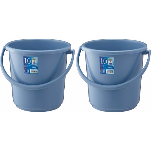 Set of 2 Berg 10SB Risu Buckets, Round, Blue, 10L