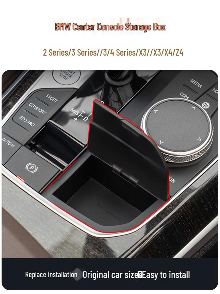 Vylepšený úložný box pro modely BMW řady 2, 3, 4 a modely X/Z (Konzola řadicí páky)