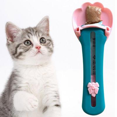 Pet Cat Strip Feeder Cat Claw Shaped Cat Strip Squeeze Spoon 2 In 1 Cat Food Can Spoon Multi Functional Pet Spoons Cat Feeder