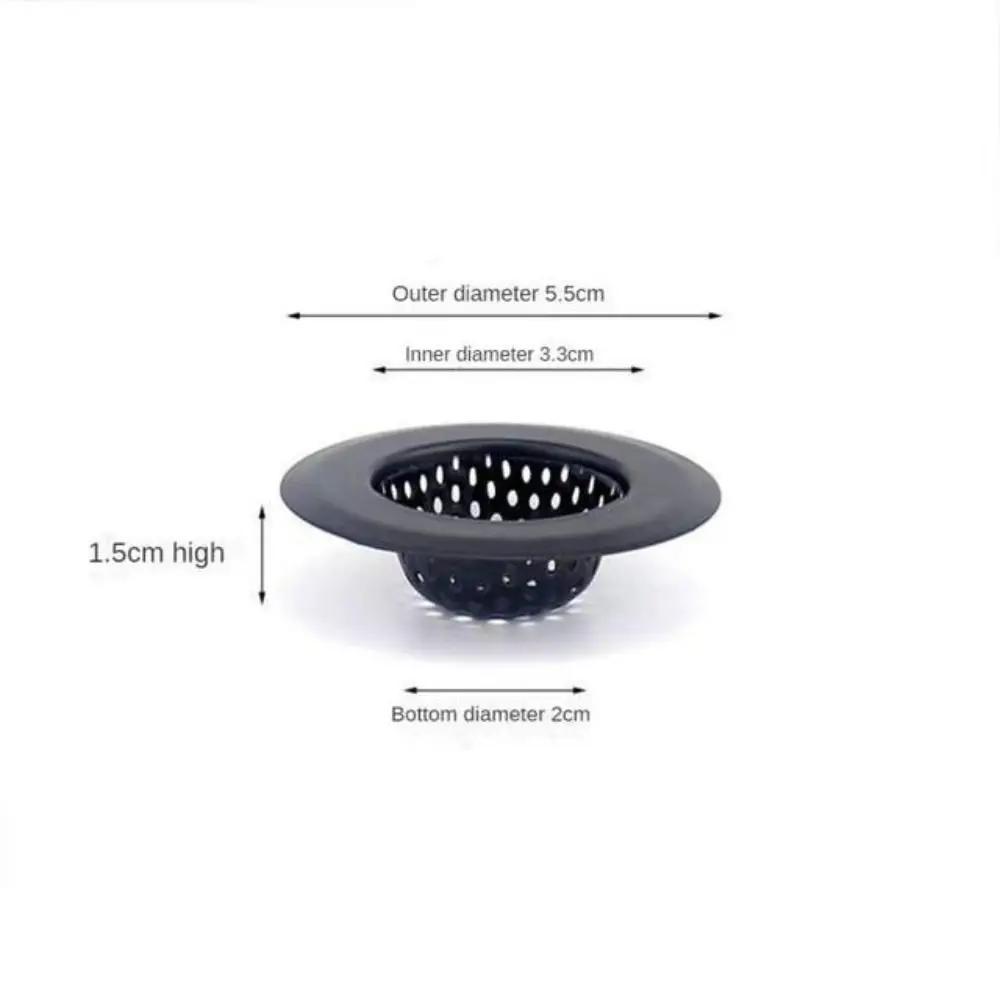 Stainless Steel Sink Strainer Anti Clog Black Drain Filter Hair Clean Up With Handle Mesh Trap Kitchen Bathroom Accessories