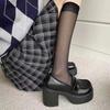 Fashion Women's Thick Soled Shoes Hot Sale Women Retro Pumps High Heels Fashion Comfort Loafers Woman Uniform Mary Jane Shoes Ladies